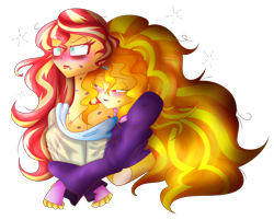 Size: 3348x2690 | Tagged: safe, artist:mywasasi, imported from derpibooru, adagio dazzle, sunset shimmer, equestria girls, blushing, blushing profusely, clothes, cuddling, female, fingerless gloves, geode of empathy, gloves, hoodie, hug, kiss mark, lesbian, lipstick, magical geodes, nuzzling, shipping, simple background, sunsagio, transparent background