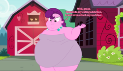 Size: 950x550 | Tagged: safe, artist:louey, artist:neongothic, imported from derpibooru, sugar belle, equestria girls, bbw, belly, big belly, butt, clothes, dress, equestria girls-ified, fat, huge belly, huge butt, jewelry, large butt, necklace, obese, ssbbw, sugar belly, thighs, thunder thighs, weight gain