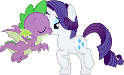 Size: 2522x1536 | Tagged: safe, artist:dragonchaser123, artist:sonofaskywalker, edit, imported from derpibooru, rarity, spike, dragon, pony, unicorn, molt down, duo, female, kiss on the lips, kissing, kissy face, male, mare, shipping, simple background, smiling, sparity, straight, transparent background, vector, winged spike, wings