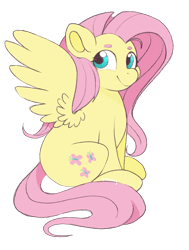 Size: 1123x1484 | Tagged: safe, artist:beashay, imported from derpibooru, fluttershy, pegasus, pony, beanbrows, cute, eyebrows, female, looking at you, mare, shyabetes, simple background, sitting, smiling, solo, spread wings, three quarter view, transparent background, wings