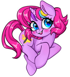 Size: 1504x1652 | Tagged: safe, artist:techycutie, imported from derpibooru, oc, oc only, oc:techy twinkle, pony, unicorn, derpibooru community collaboration, 2021 community collab, blushing, simple background, solo, transparent background