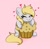 Size: 4096x4028 | Tagged: safe, artist:kittyrosie, imported from derpibooru, derpy hooves, pegasus, pony, cute, daaaaaaaaaaaw, derpabetes, eyes closed, female, food, heart, mare, muffin, solo, that pony sure does love muffins