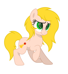 Size: 2200x2400 | Tagged: safe, artist:ponkus, imported from derpibooru, oc, oc only, oc:honky, oc:ponkus pingus, earth pony, pony, blushing, cute, female, freckles, green eyes, mare, simple background, smiling, solo, transparent background, yellow mane