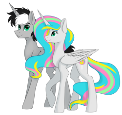 Size: 1630x1546 | Tagged: safe, artist:lambydwight, imported from derpibooru, oc, oc:ghostly gibus, oc:pyrovision, alicorn, pony, derpibooru community collaboration, 2021 community collab, simple background, transparent background