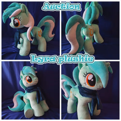 Size: 1280x1280 | Tagged: safe, artist:kuroran, imported from derpibooru, lyra heartstrings, pony, unicorn, advertisement, clothes, irl, photo, plushie, scarf, solo