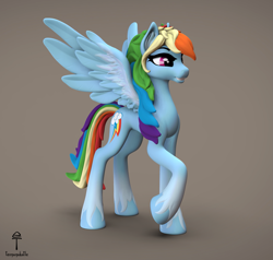 Size: 1515x1440 | Tagged: safe, artist:teonanakatle, imported from derpibooru, rainbow dash, pony, 3d, solo