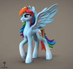 Size: 1515x1440 | Tagged: safe, alternate version, artist:teonanakatle, imported from derpibooru, rainbow dash, pony, 3d, solo