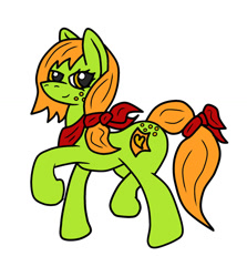Size: 1024x1147 | Tagged: safe, artist:dice-warwick, imported from derpibooru, oc, oc only, oc:lottery, earth pony, pony, fallout equestria, butt freckles, clothes, digital art, female, freckles, mane tie, mare, scarf, solo, tail tie