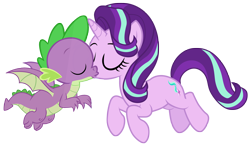 Size: 4432x2572 | Tagged: safe, artist:dragonchaser123, artist:tardifice, hundreds of users filter this tag, imported from derpibooru, spike, starlight glimmer, dragon, pony, unicorn, eyes closed, female, interspecies, kissing, male, shipping, show accurate, simple background, sparlight, straight, transparent background, vector, winged spike, wings