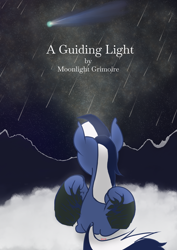 Size: 2508x3541 | Tagged: safe, artist:moonlight grimoire, imported from derpibooru, oc, oc only, oc:stardust (moonlight grimoire), pegasus, comet, female, filly, meteor shower, night, pegasus oc, text, wings