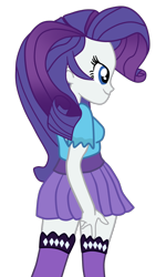 Size: 1008x1682 | Tagged: safe, artist:gmaplay, imported from derpibooru, rarity, equestria girls, alternate clothes, alternate design, alternate outfits, butt, clothes, rearity, simple background, socks, solo, thigh highs, transparent background