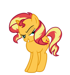 Size: 1154x1239 | Tagged: safe, artist:gmaplay, imported from derpibooru, sunset shimmer, pony, unicorn, seductive look, seductive pose, simple background, solo, transparent background