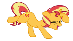 Size: 1878x1057 | Tagged: safe, artist:gmaplay, imported from derpibooru, sunset shimmer, pony, unicorn, cute, dancing, do the sparkle, shimmerbetes, simple background, solo, transparent background