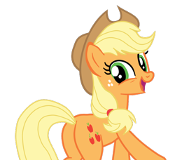 Size: 790x720 | Tagged: safe, artist:gmaplay, imported from derpibooru, applejack, earth pony, pony, applebutt, butt, cute, female, jackabetes, looking at you, mare, plot, simple background, solo, transparent background