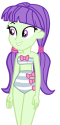 Size: 455x945 | Tagged: safe, artist:gmaplay, imported from derpibooru, starlight, starshine, equestria girls, clothes, legs together, simple background, solo, starshine's beach shorts swimsuit, striped swimsuit, swimsuit, transparent background, vector