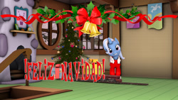 Size: 1024x576 | Tagged: safe, artist:juanjobelic, imported from derpibooru, trixie, pony, unicorn, 3d, christmas, christmas outfit, holiday, looking at you, merry christmas, sfm pony, source filmmaker