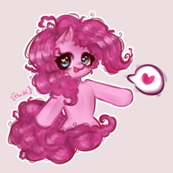 Size: 1080x1080 | Tagged: safe, artist:mwshi, imported from derpibooru, pinkie pie, earth pony, pony, big eyelashes, blushing, bronybait, cute, daaaaaaaaaaaw, diapinkes, ear fluff, heart, heart eyes, open mouth, ponk, signature, stray strand, wingding eyes