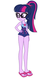 Size: 1548x2340 | Tagged: safe, artist:gmaplay, imported from derpibooru, sci-twi, twilight sparkle, human, equestria girls, equestria girls series, unsolved selfie mysteries, clothes, confused, feet, one-piece swimsuit, sci-twi swimsuit, simple background, sleeveless, solo, swimsuit, transparent background, vector