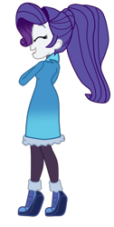 Size: 908x1795 | Tagged: safe, artist:gmaplay, imported from derpibooru, rarity, human, equestria girls, equestria girls series, holidays unwrapped, spoiler:eqg series (season 2), clothes, eyes closed, open mouth, simple background, solo, transparent background, vector, winter outfit