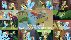 Size: 1974x1113 | Tagged: safe, edit, edited screencap, editor:quoterific, imported from derpibooru, screencap, a.k. yearling, daring do, rainbow dash, pegasus, pony, daring don't, daring done?, daring doubt, stranger than fan fiction, daringdash, faic, female, hug, lesbian, shipping, smug, smugdash, wing hands, winghug, wings