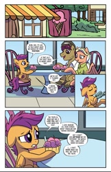 Size: 1080x1664 | Tagged: safe, imported from derpibooru, screencap, mane allgood, scootaloo, snap shutter, earth pony, pegasus, pony, spoiler:comic, spoiler:comic93, food, ice cream