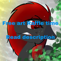 Size: 1640x1640 | Tagged: safe, artist:dicemarensfw, imported from derpibooru, oc, oc only, oc:dicemare, pegasus, pony, advertisement, art, art chance, caption, cute, digital, event, female, free art, image macro, mare, meta, raffle, raffle prize, solo, solo mare, text, twitter