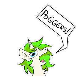 Size: 512x512 | Tagged: safe, artist:gottinderwolf, imported from derpibooru, oc, oc:vinyl mix, pony, unicorn, poggers, sticker, telegram sticker