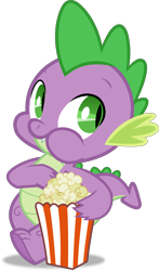 Size: 3530x6000 | Tagged: safe, artist:frownfactory, imported from derpibooru, spike, dragon, the cutie pox, eating, food, male, popcorn, simple background, solo, transparent background, vector