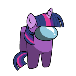 Size: 768x768 | Tagged: safe, artist:donidyde, imported from derpibooru, twilight sparkle, unicorn, among us, crossover, horn, simple background, solo, unicorn twilight, white background