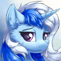 Size: 2400x2400 | Tagged: safe, artist:ravistdash, derpibooru exclusive, imported from derpibooru, oc, oc only, oc:twilight thunder, pony, unicorn, avatar, ear fluff, fluffy, hud, looking at you, simple background, smiling, solo