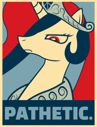 Size: 977x1280 | Tagged: safe, artist:equestria-election, edit, imported from derpibooru, princess celestia, alicorn, pony, hope poster, obey, pathetic, text edit, tyrant celestia