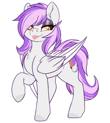 Size: 2454x2756 | Tagged: safe, artist:red_moonwolf, imported from derpibooru, oc, oc:mewio, pegasus, derpibooru community collaboration, 2021 community collab, :p, eyeshadow, makeup, raised hoof, simple background, tongue out, transparent background