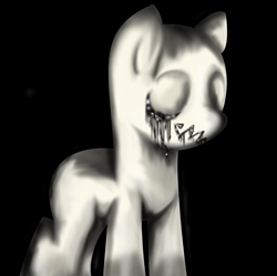 Size: 2009x2000 | Tagged: safe, artist:amgiwolf, imported from derpibooru, oc, oc only, oc:nopony, earth pony, pony, bald, black background, earth pony oc, simple background, smiling, solo, white eyes