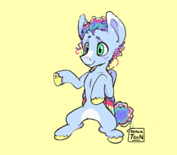 Size: 4400x3850 | Tagged: safe, artist:roachtoon, imported from derpibooru, oc, oc:nameless, pegasus, blank flank, curly hair, cute, hind legs, hooves, nonbinary, wings