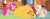Size: 3840x1440 | Tagged: safe, artist:neongothic, imported from derpibooru, fluttershy, pinkie pie, sunset shimmer, earth pony, pegasus, pony, unicorn, belly, big belly, bingo wings, chubby cheeks, fat, female, floppy ears, huge belly, immobile, impossibly large belly, impossibly large everything, mare, morbidly obese, obese, one eye closed, open mouth, raised hoof, slobset shimmer, stuffed, sugarcube corner, ton-set shimmer, weight gain, wink