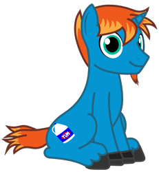 Size: 1683x1822 | Tagged: safe, artist:guardian talon, imported from derpibooru, oc, oc only, pony, unicorn, derpibooru community collaboration, 2021 community collab, male, oc name needed, simple background, sitting, smiling, solo, stallion, transparent background