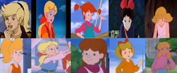Size: 1416x582 | Tagged: safe, artist:greek1237, imported from derpibooru, megan williams, captain planet and the planeteers, care bears, inspector gadget, kiki, kiki's delivery service, kim, linka, penny, penny gadget, pippi longstocking