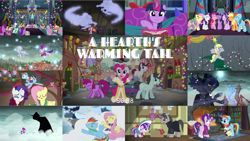 Size: 1972x1110 | Tagged: safe, edit, edited screencap, editor:quoterific, imported from derpibooru, screencap, aloe, amethyst star, apple bloom, applejack, berry punch, berryshine, big macintosh, blossomforth, bon bon, bulk biceps, button mash, carrot cake, cheerilee, cookie crumbles, cup cake, daisy, derpy hooves, diamond tiara, dinky hooves, doctor whooves, featherweight, flower wishes, flutterholly, fluttershy, granny smith, helia, hondo flanks, lily, lily valley, lotus blossom, lyra heartstrings, merry, neon lights, pinkie pie, pipsqueak, pound cake, princess luna, professor flintheart, pumpkin cake, rainbow blaze, rainbow dash, rarity, rising star, roseluck, ruby pinch, rumble, scootaloo, silver spoon, snails, snips, snowdash, snowfall frost, sparkler, spike, spirit of hearth's warming past, spirit of hearth's warming presents, spirit of hearth's warming yet to come, starlight glimmer, sweetie belle, sweetie drops, thunderlane, time turner, truffle shuffle, twilight sparkle, twist, written script, alicorn, windigo, a hearth's warming tail, book, female, filly, filly starlight glimmer, mane seven, mane six, snow, snowfall, twilight sparkle (alicorn), twilight's castle, winter, younger