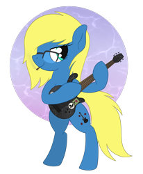 Size: 1533x1858 | Tagged: safe, artist:dyonys, imported from derpibooru, oc, bass guitar, bipedal, drugs, female, glasses, joint, mare, marijuana, musical instrument, smoking