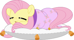 Size: 5000x2764 | Tagged: safe, artist:jhayarr23, imported from derpibooru, part of a set, fluttershy, pegasus, pony, blanket, blanket burrito, commission, cute, cutie mark, eyes closed, female, high res, mare, pillow, shyabetes, simple background, sleeping, solo, three quarter view, transparent background, weapons-grade cute, ych result