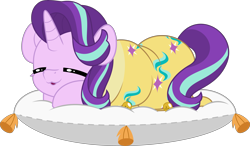 Size: 5000x2922 | Tagged: safe, artist:jhayarr23, imported from derpibooru, part of a set, starlight glimmer, pony, unicorn, blanket, blanket burrito, commission, cute, cutie mark, glimmerbetes, pillow, simple background, sleeping, solo, transparent background, ych result