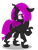 Size: 946x1230 | Tagged: safe, artist:amgiwolf, imported from derpibooru, oc, oc only, oc:pinky rose, changeling, changeling queen, pony, bedroom eyes, changeling queen oc, female, grin, looking back, makeup, purple changeling, raised hoof, simple background, smiling, solo, transparent background