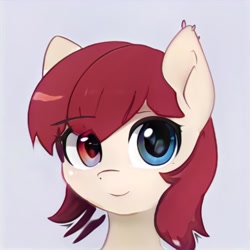 Size: 1024x1024 | Tagged: safe, artist:thisponydoesnotexist, imported from derpibooru, pony, ai content, ai generated, generator:thisponydoesnotexist, heterochromia, neural network, simple background, solo