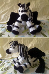 Size: 614x922 | Tagged: safe, artist:hollyann, imported from derpibooru, oc, oc only, zebra, crochet, duo, irl, photo, plushie, zebra oc