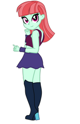 Size: 1579x2452 | Tagged: safe, artist:gmaplay, imported from derpibooru, melon mint, equestria girls, ass, boots, butt, clothes, female, looking at you, melon booty, shoes, simple background, skirt, solo, transparent background, vector