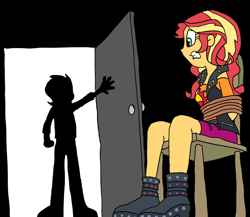 Size: 1114x965 | Tagged: safe, artist:bugssonicx, imported from derpibooru, sunset shimmer, equestria girls, clothes, skirt, tied up