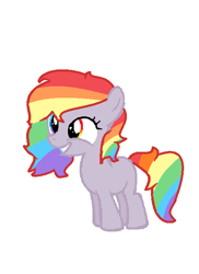 Size: 463x635 | Tagged: safe, artist:rain4crystal, imported from derpibooru, oc, oc only, oc:rainbow glitter, earth pony, pony, earth pony oc, looking up, multicolored hair, smiling, solo