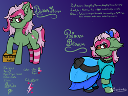 Size: 2000x1500 | Tagged: safe, artist:spiroudada, imported from derpibooru, oc, oc only, oc:bubble storm, pony, choker, clothes, crossdressing, cute, dress, male, reference sheet, solo, stallion