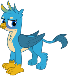 Size: 1116x1239 | Tagged: safe, artist:byteslice, imported from derpibooru, gallus, griffon, .svg available, beak, blushing, folded wings, male, open beak, open mouth, simple background, standing, svg, transparent background, vector, wings