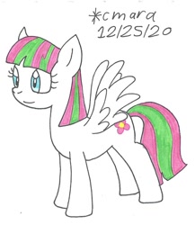 Size: 854x982 | Tagged: safe, artist:cmara, imported from derpibooru, blossomforth, pegasus, pony, female, mare, simple background, solo, traditional art, white background